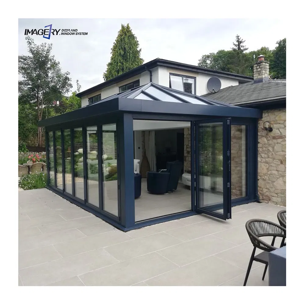Winter Garden House Veranda Conservatory Slant 4 Season Aluminium Glass Sunroom