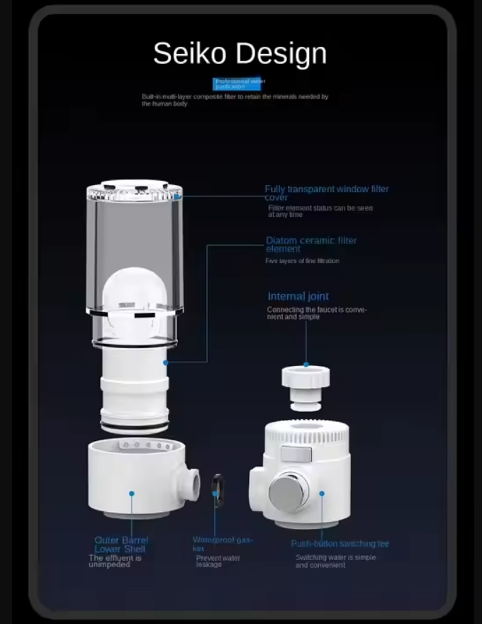 Manual Faucet Kitchen Water Purifier Household Water Purification Filter
