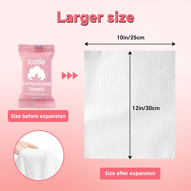 100PCS Disposable Compressed Towel Mini Coin Tissue Face Towel for Travel Hotel