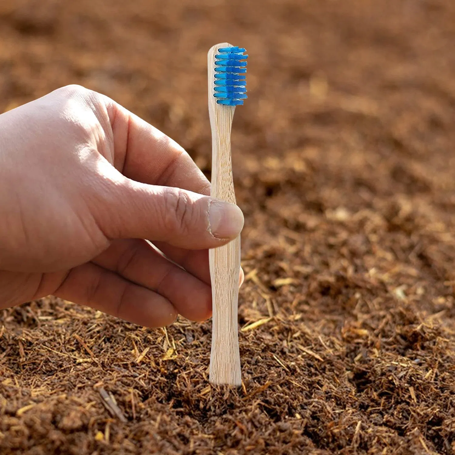 Eco Charcoal Bamboo Toothbrush Long Handle for Deeply Oral