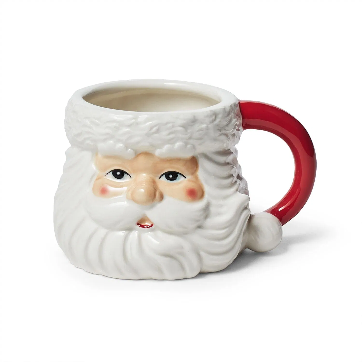 Christmas Santa Mug, 10 Oz Red Ceramic Cup for Holiday Joy