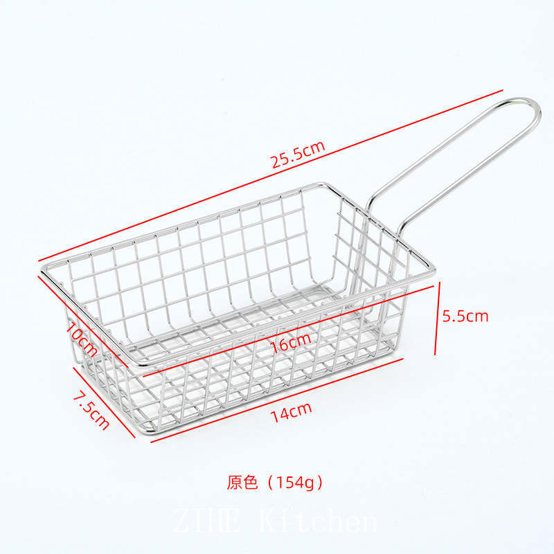 Wholesale of Rectangular Mini Rose Gold Fries Frying Basket Kitchen Tools