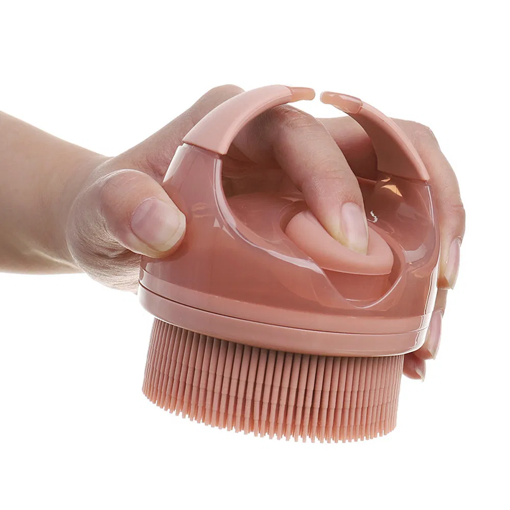 Silicone Soap Dispenser Bath Brush Exfoliating Body Shampoo Shower Scrubber Massage Brush