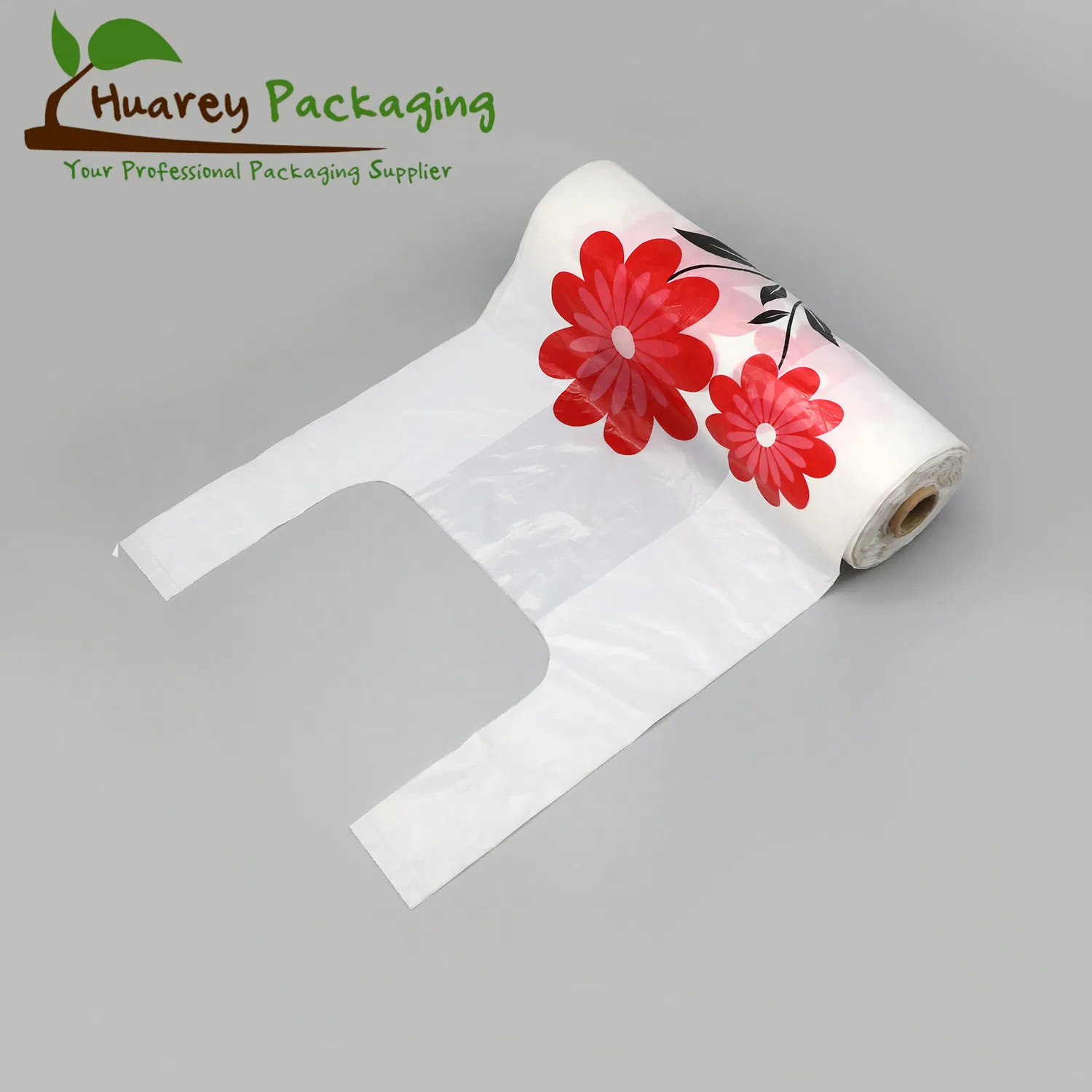 Roll of HDPE LDPE Plastic Packaging T-Shirt Bags