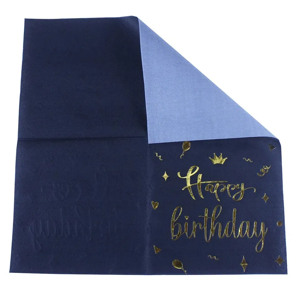 Custom Printed 2-3ply Virgin Wood Pulp Dinner Napkins Soft Fold and Bag Style Colored Paper Serviettes for Festivals
