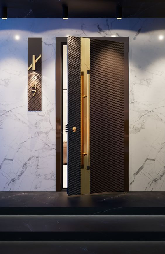 Exterior Entrance Entry Other-Doors Metal-Door Metallic Stainless Steel Aluminum Security-Door for House Decor