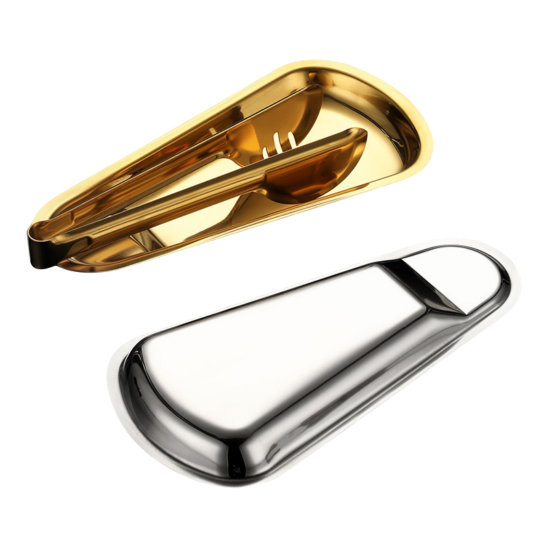 High Quality Stainless Steel Rectangular Spoon Ladles Holder Tableware Rests