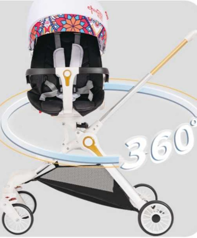 Fully Closed Canopy Elastic Fabric Aluminum Frame Baby Stroller