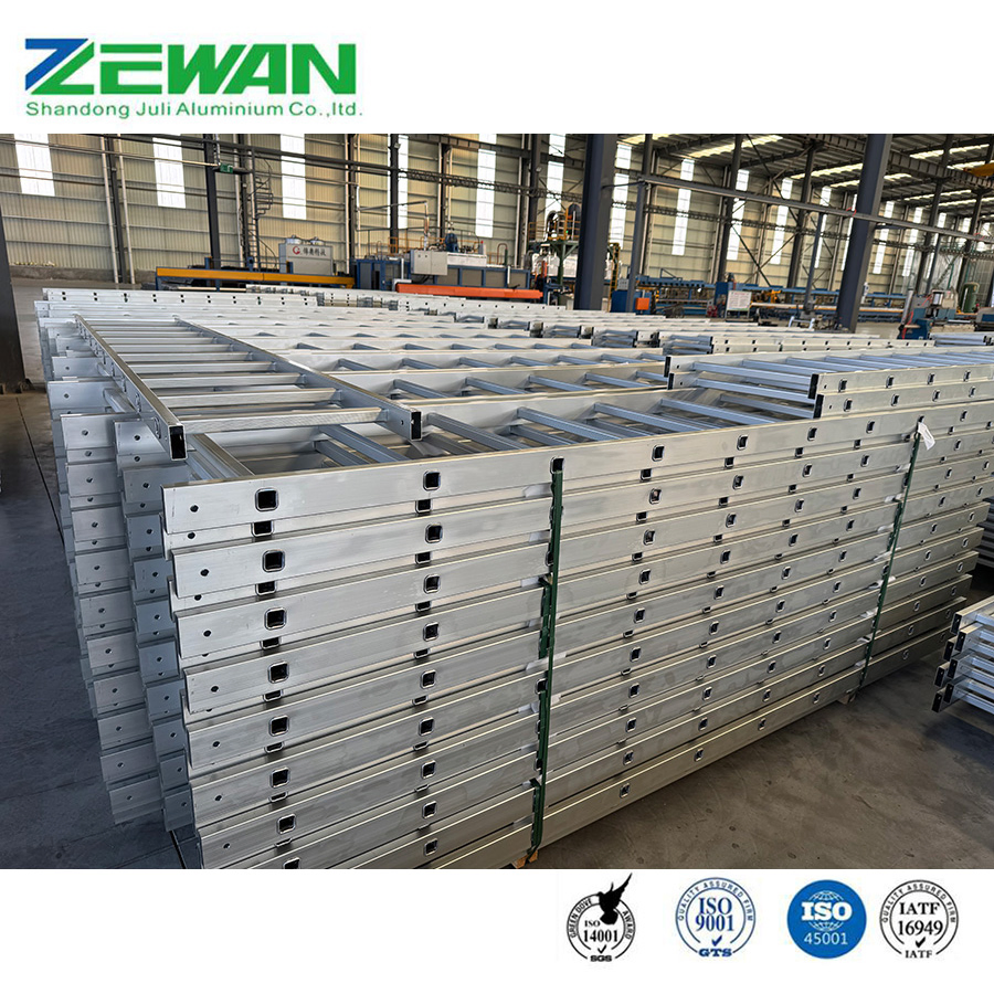 6061 Single Aluminum Straight Step Ladder Aluminium Industrial Fold Ladder