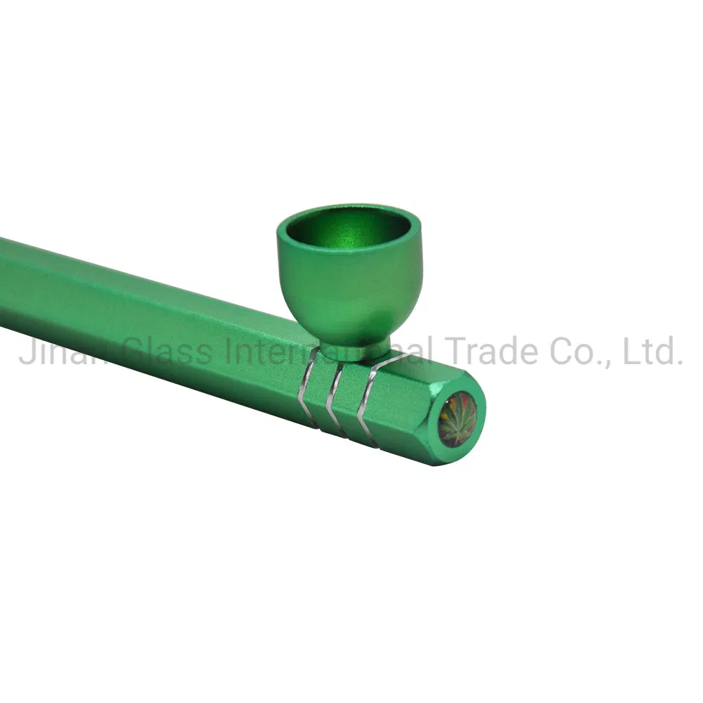 Pencil Shape with Silver Stripe Pipe Smoking Pipe