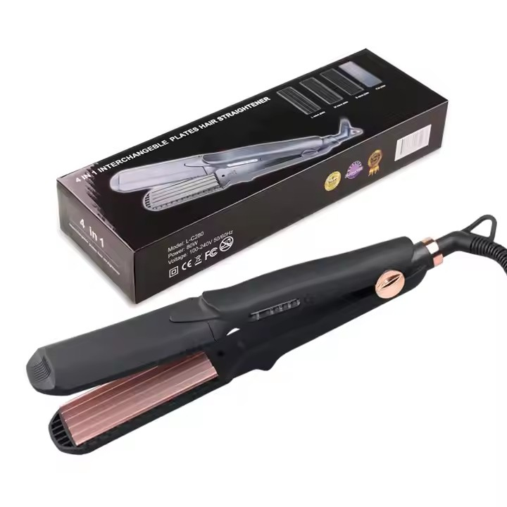 Hair Straightener Brush 4 in 1 Wave Plate Salon Hair Straightener