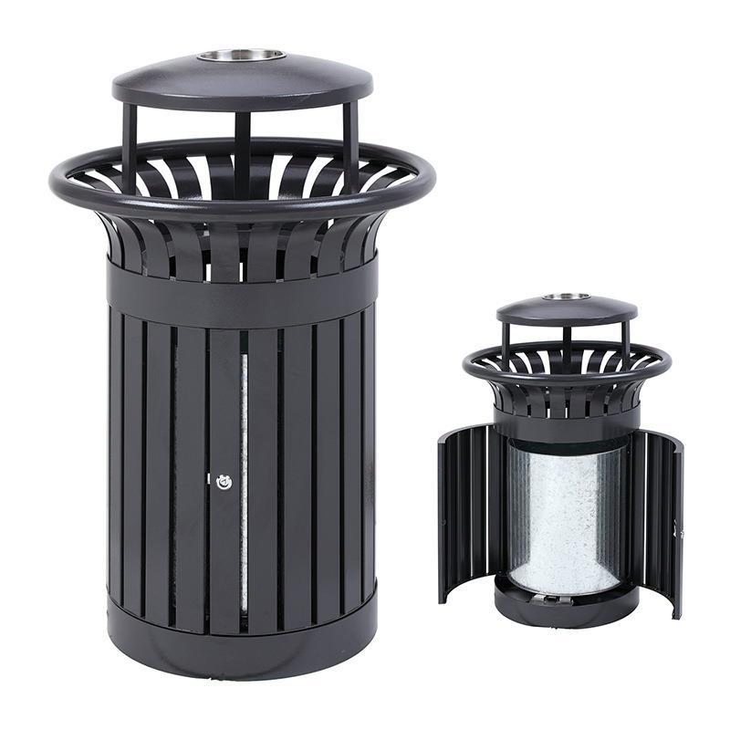 Factory Price American Best-Selling Metal Outdoor Trash Can Wrought Iron Trash Can
