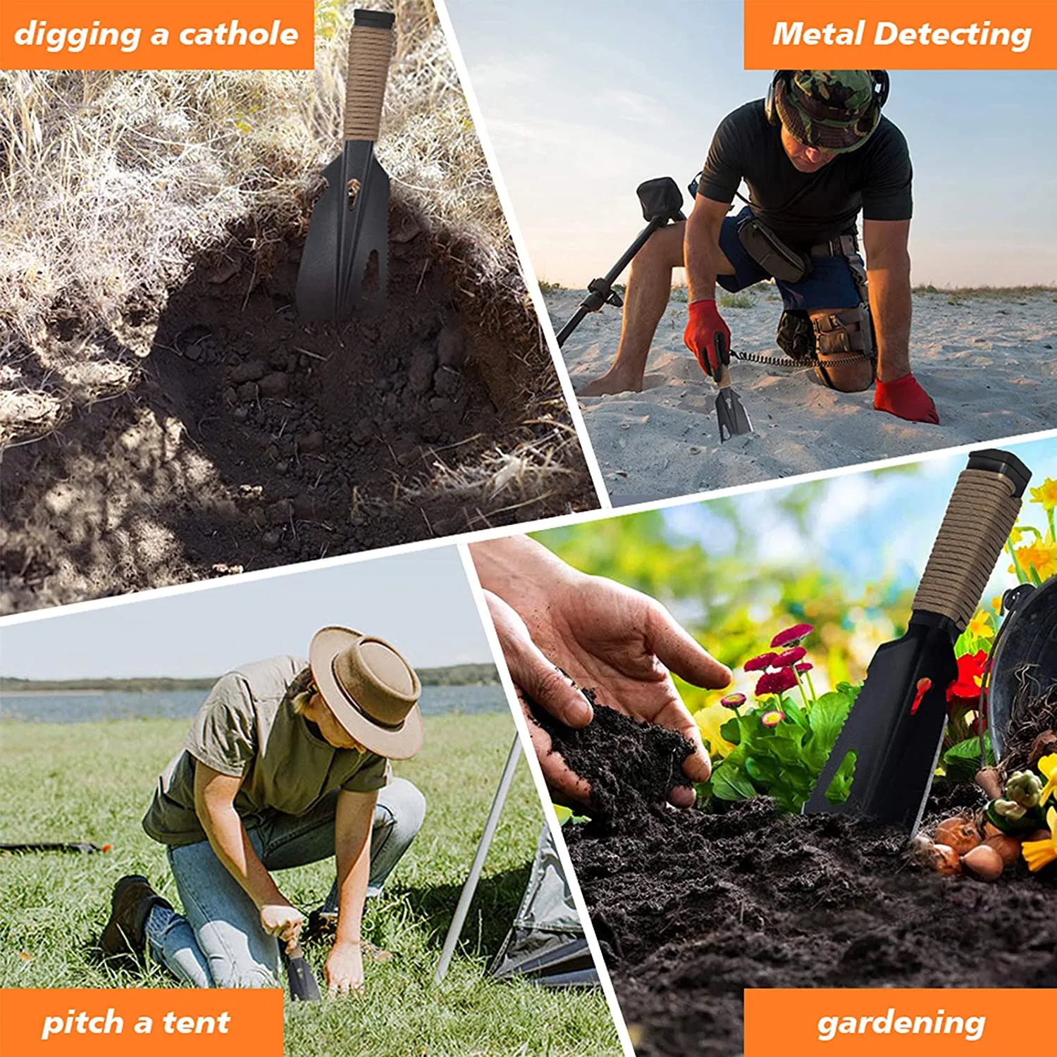 Multifunctional Shovels Portable Camping Hiking Traveling Picnic Shovel Survival Outdoor Equipment Tool Garden Shovel