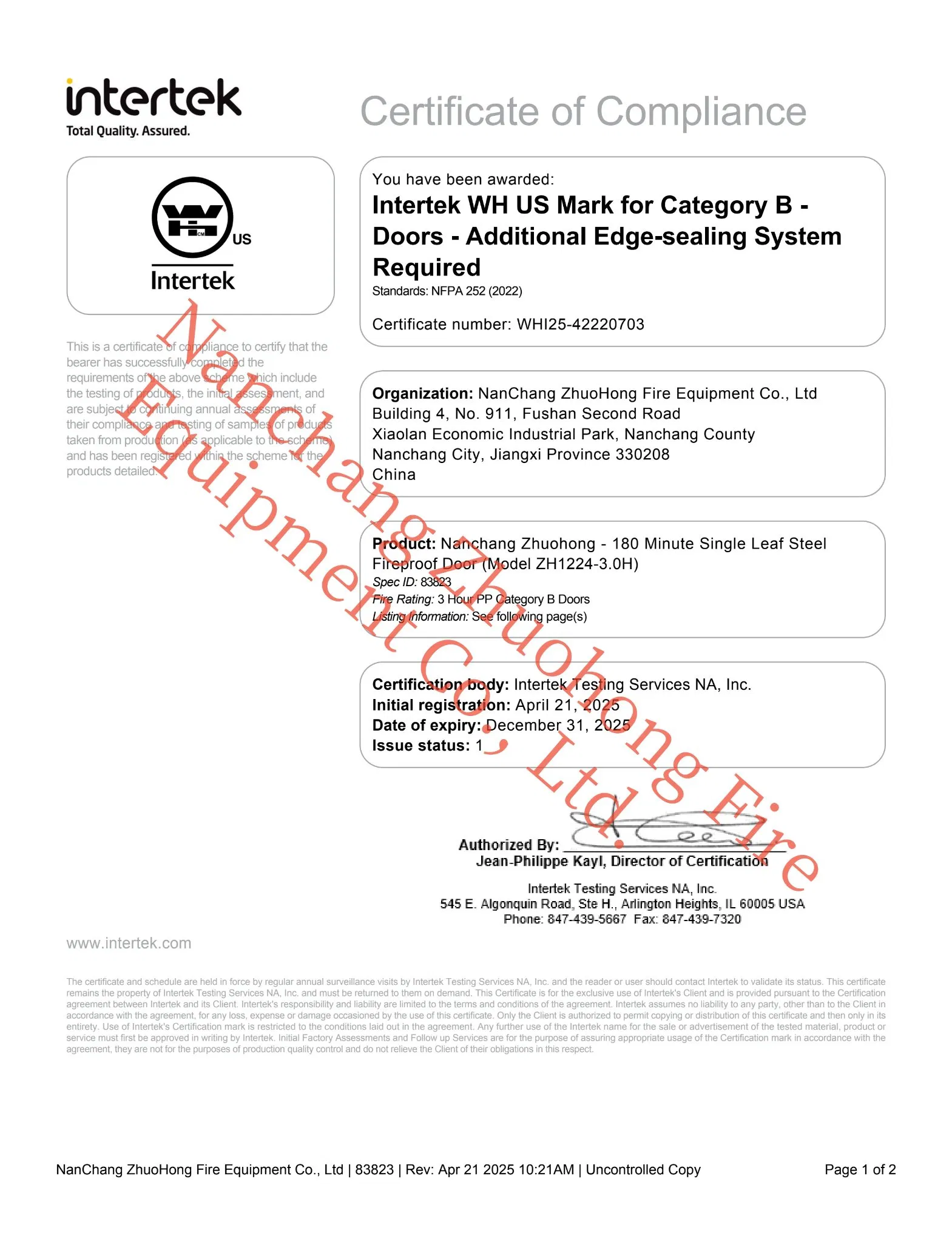 Advanced Steel Fire Door - Certified Security Door for Fire Safety