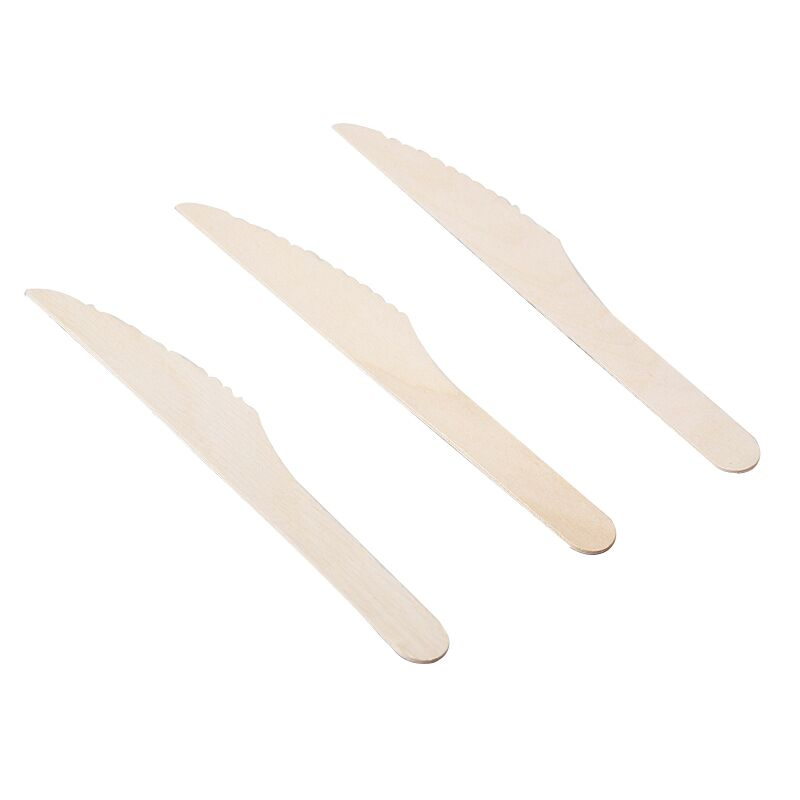 Take Away Disposable Kraft Paper Package Wooden Cutlery Custom Logo