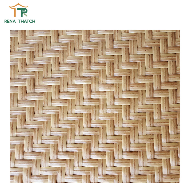 New Design Durable Artificial Bamboo Rattan Wall Ceiling Synthetic Rattan Weaving Material