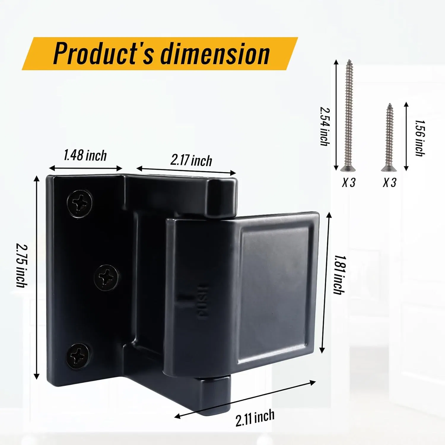 Mdsf02-Bk Die-Cast Zinc Security Latch, Black Finish