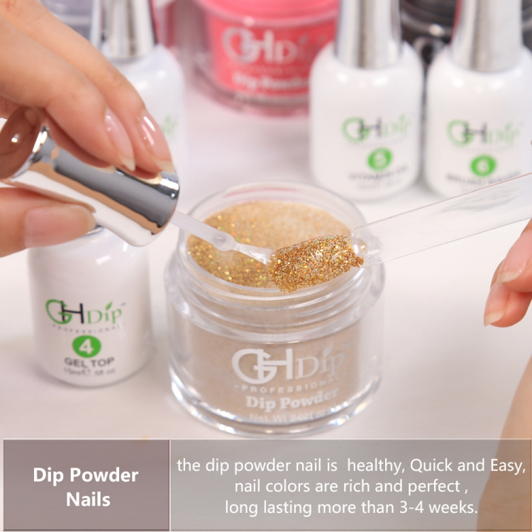 Golden Color Glitter Nail 2in1 Use DIP&Acrylic Powder
