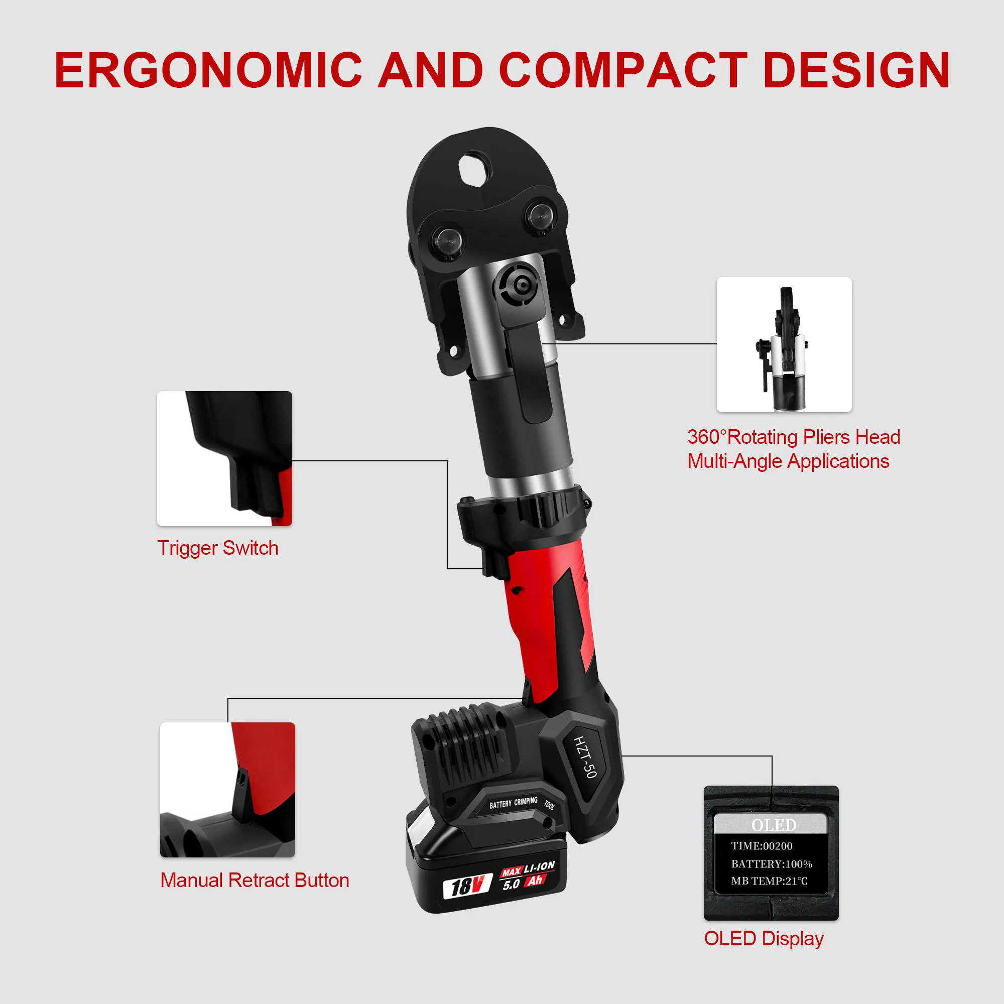 Hewlee Hzt-50 Hydraulic Crimper for Professional Pipe Applications