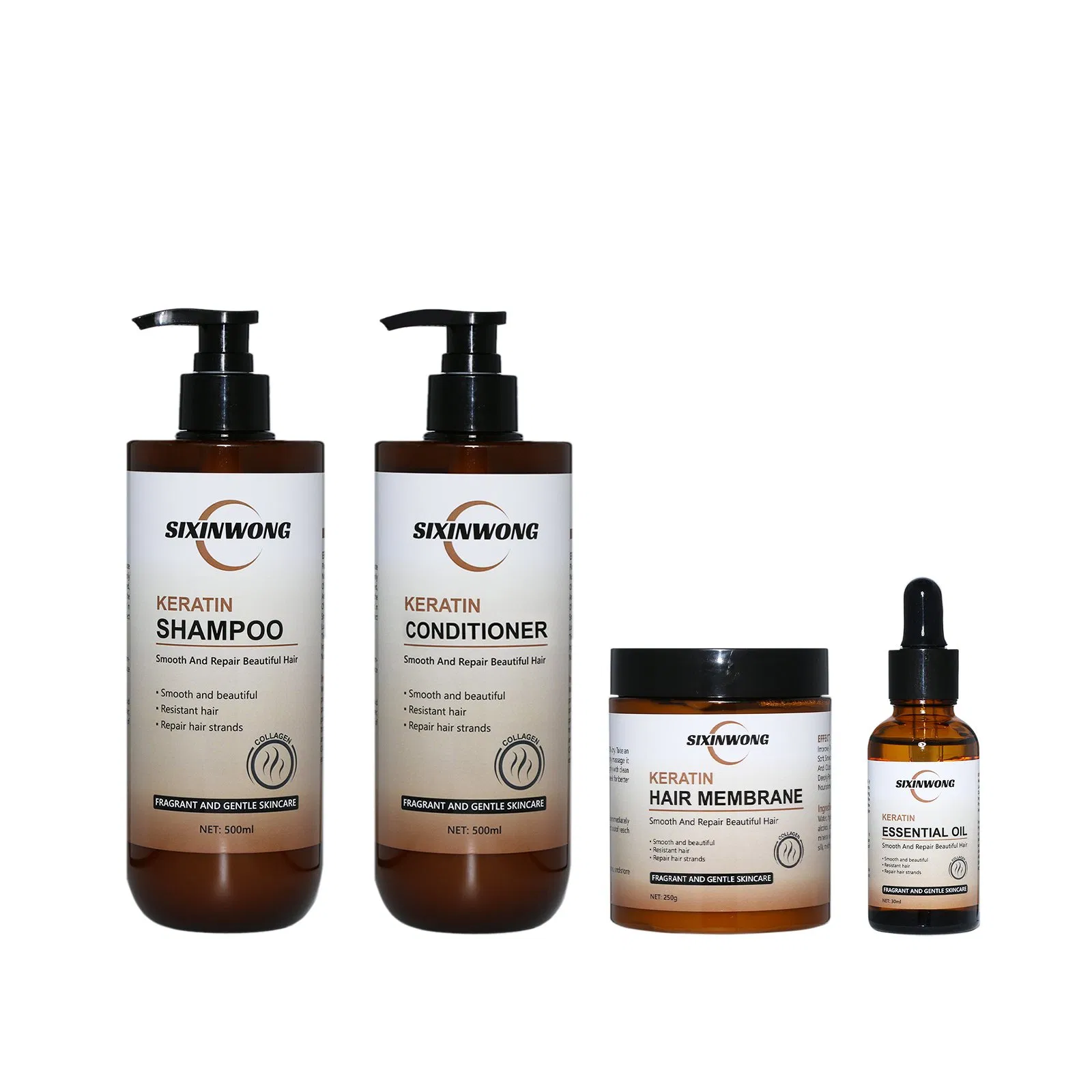 Beauty Cosmetics Hair Care Nourish Soft Not Greasy Keratin Conditioner Shampoo Set