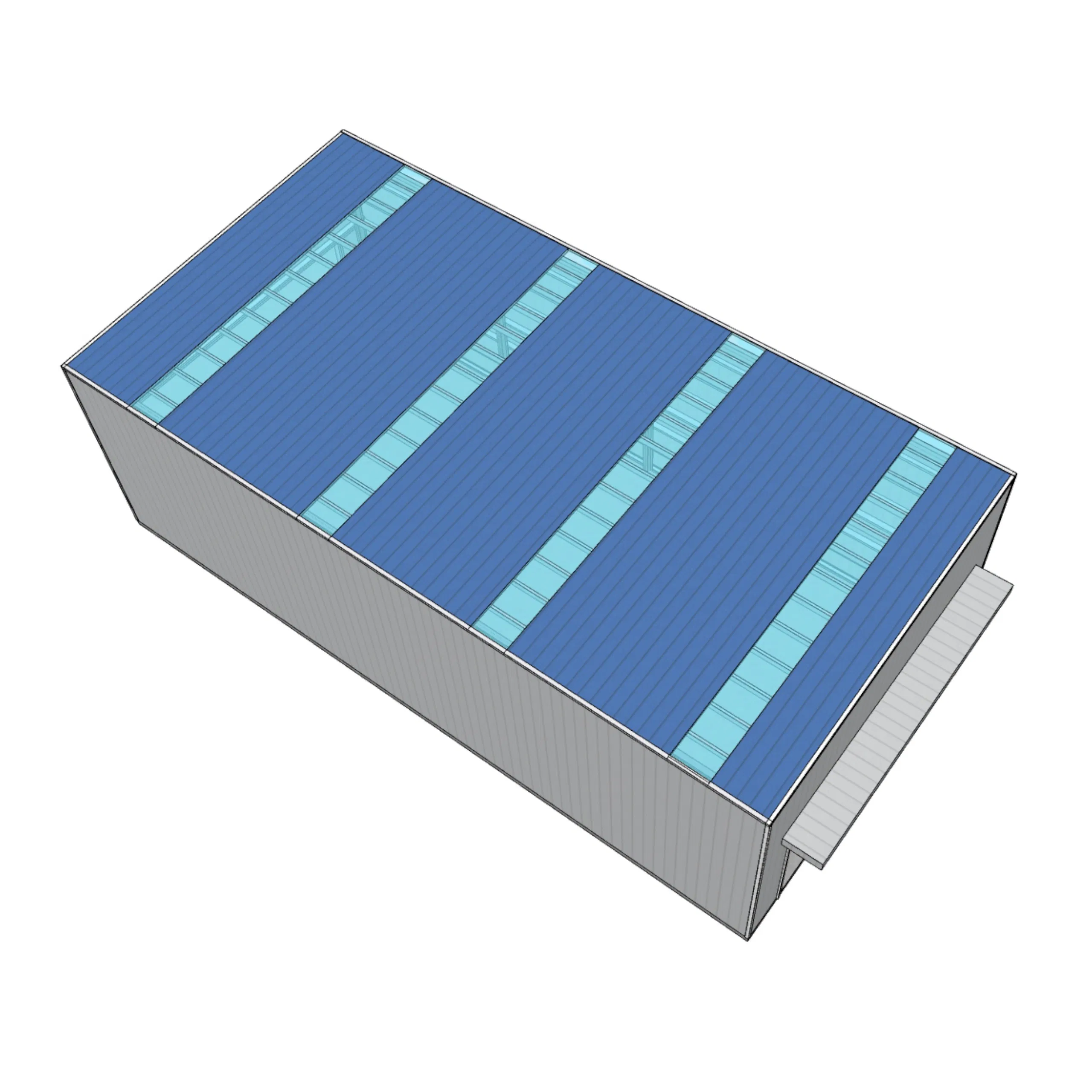 China New Modern Wholesale Construction Material of Prefabricated Single-Span Light Steel Structure Warehouse with Skylight Strips for Waste Treatment