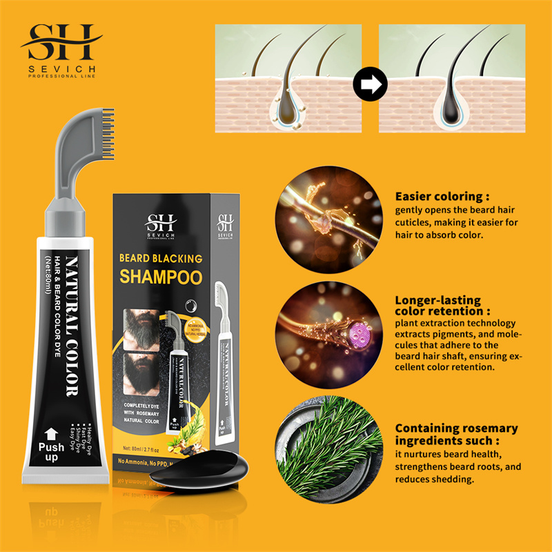Easy Use Beard Color Men Hair Dye Color Semi-Permanent Beard Dye
