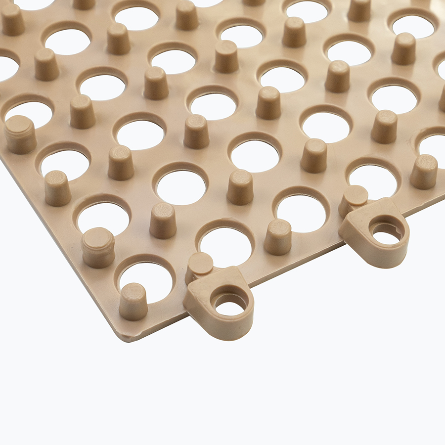 Interlocking Rubber Floor Tiles - 11.8 Inches Each Side - Wet Areas Like Pool Shower Locker-Room Bathroom Bath Mat