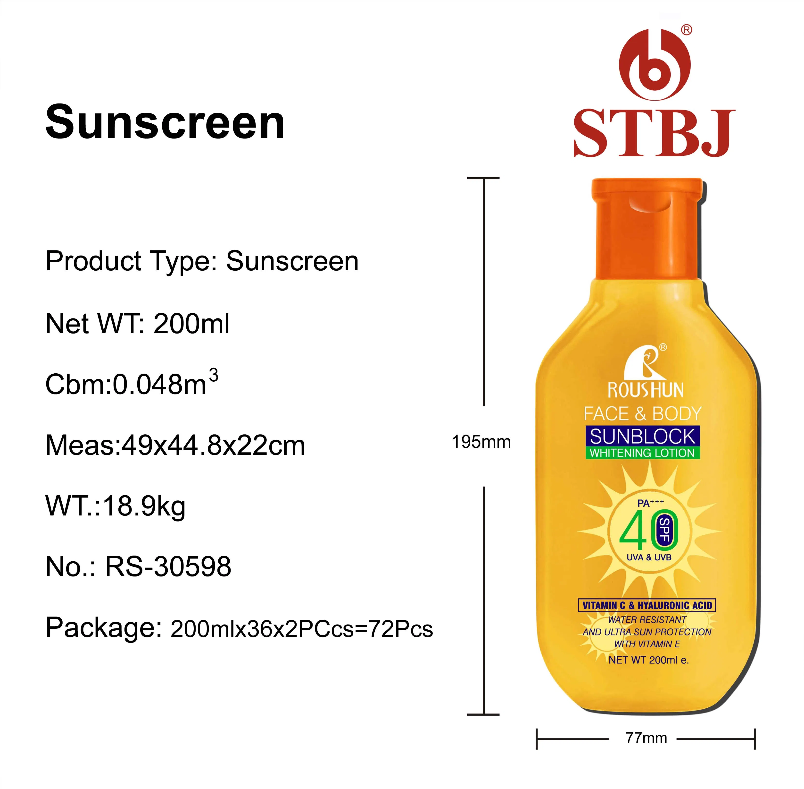 Roushun SPF 40 Sunscreen Face & Body Whitening Lotion Water Resistant