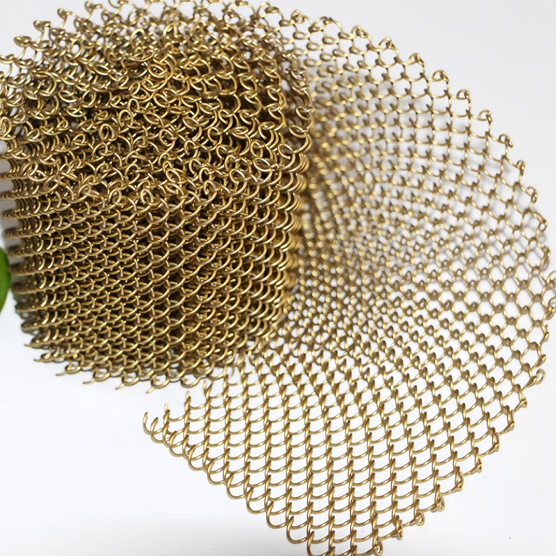 Unique Design Architectural Decorative Mesh Metal Curtains Mesh Ring Mesh Metal Curtain Weave Wire Mesh Curtain