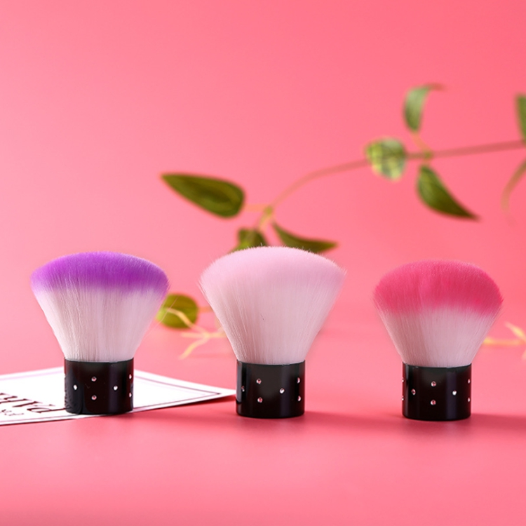 Factory Custom Private Label Oink Soft Synthetic Hair Mushroom Head Powder Blush Brush Plastic Mini Kabuki Nail Brush
