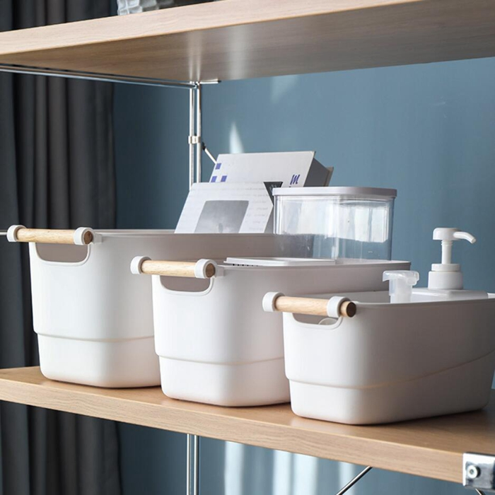 Stackable Storage Container for Organizing Bin with Handle for Shelves Pantry