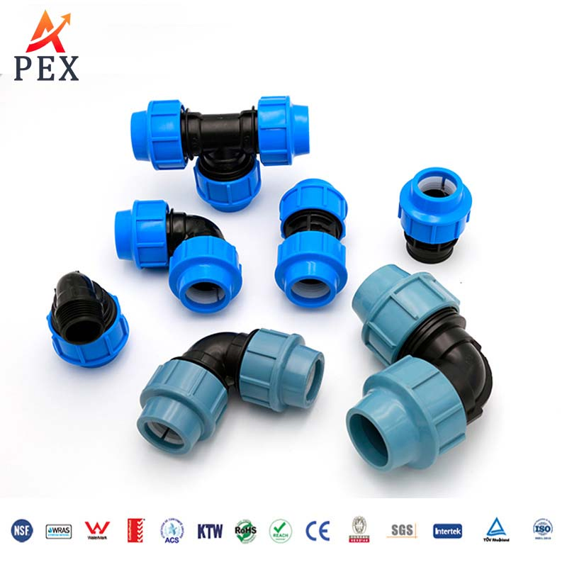 Pn10/Pn16 PP Compression Fittings for Irrigation & Water Systems - 1MPa/1.6MPa Pressure Rated Heavy Duty Pipe Connectors
