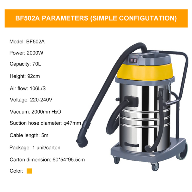 Excellent Quality Wet/Dry Vacuum Cleaner Machine for Garage with 70L Capacity