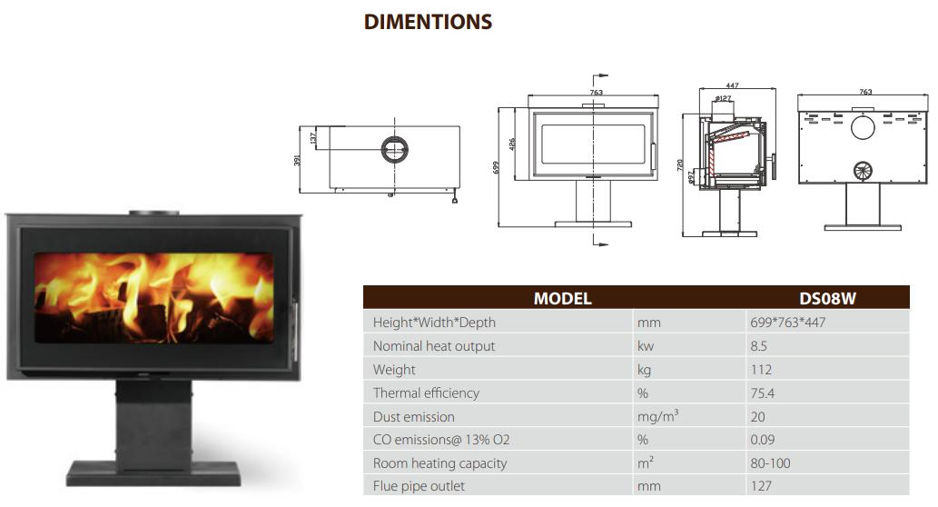 2022 New Echo Design Indoor Room Freestanding Wood Burning Stove Heaters Fireplace Use in Winter