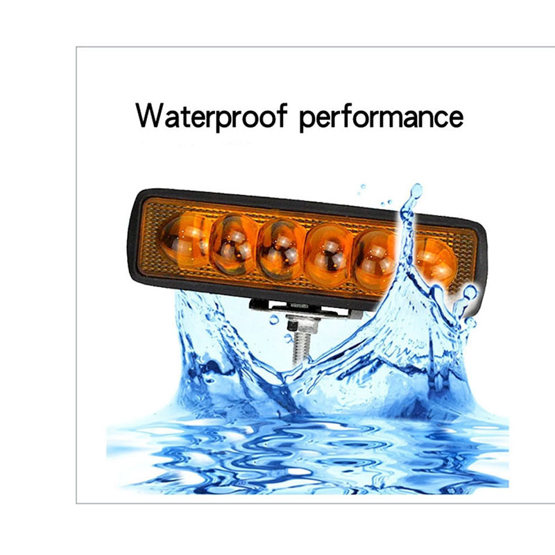 Желтая водонепроницаемая светодиодная световая балка 6LED для авто