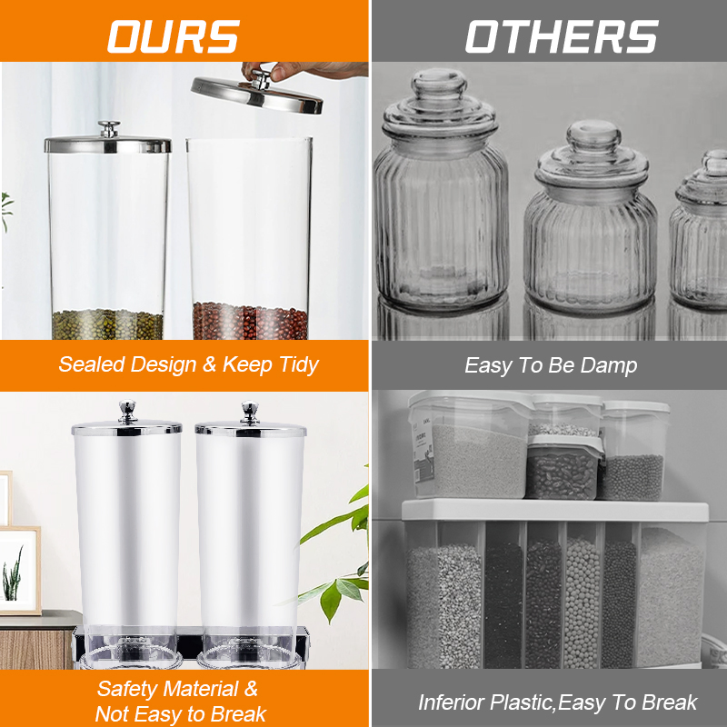 Daosheng Commercial 3.5L Plastic Dry Food Storage Cereal Container Candy Dry Food Cereal Dispenser