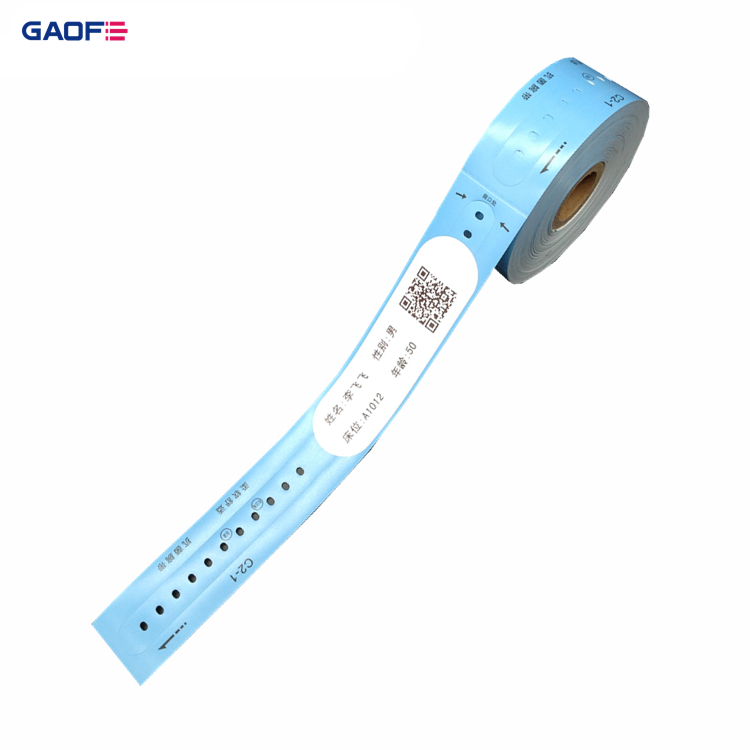 Hospital Thermal Patient Identity Medical Grade Nano Silica Gel PVC Printable Bands Adult Version Bracelet Wristbands for Infant