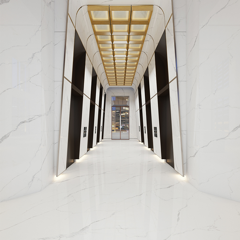 White Sintered Stone Slab Kitchen Island Counter Nanotech Polished Full Body Sintered Stone for Vanity Tops