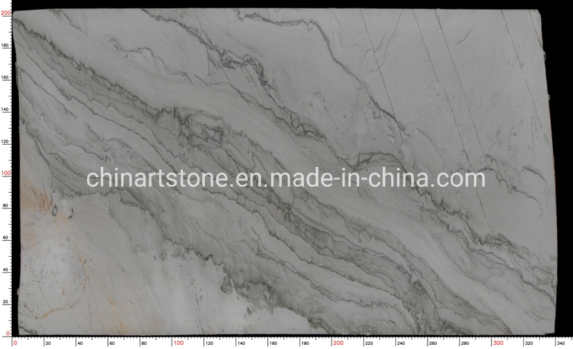 Nature Calacatta White Quartzite Stone Slab for Wall Decoration