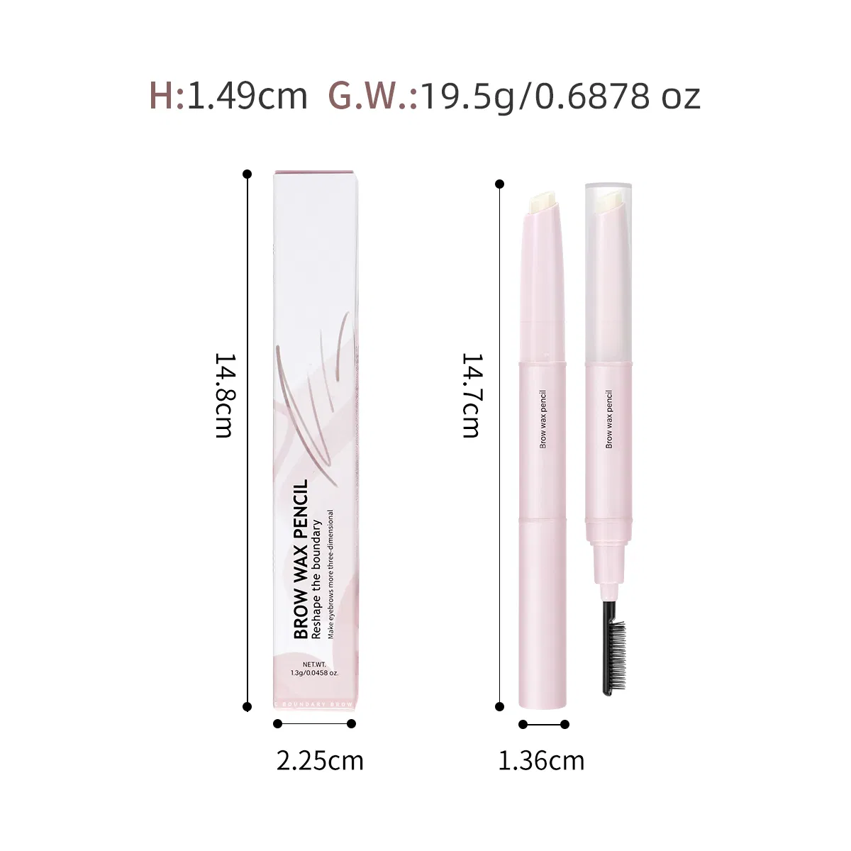High Quality Custom Duo-End Styling Wax Eyebrow Soap Pen Brow Wax Pencil