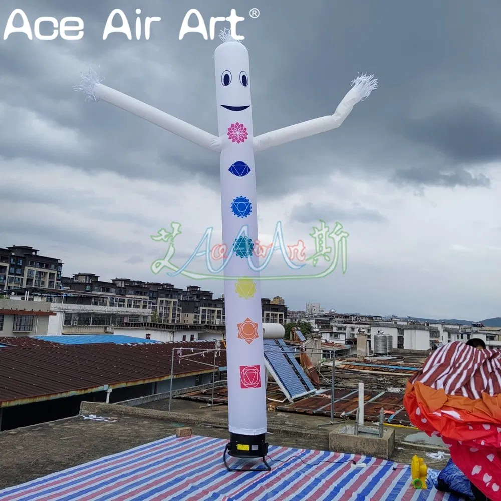 Custom 20FT Tall White Waving Air Tube Man, Air Dancer Man/Boy for Advertising with Air Blower