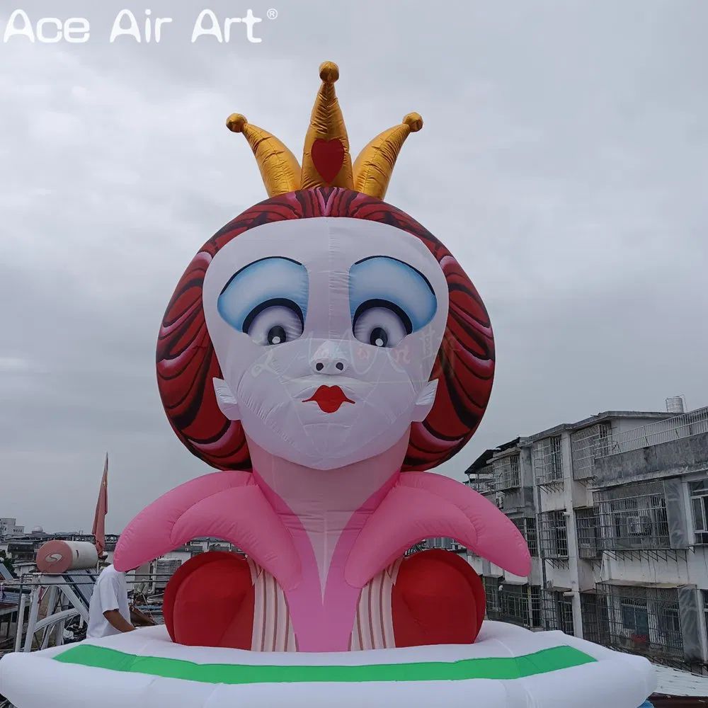 Custom Inflatable Crimson Queen Cartoon Anime Character Model Inflatable Queen with Stand for Decor