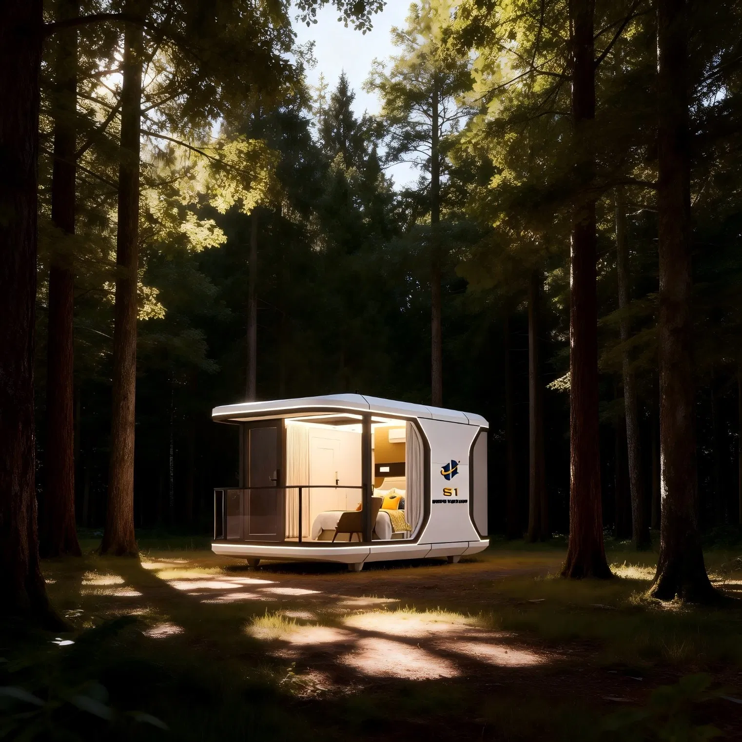 European Design Style Unique Space Capsule Glass Cabin Prefab House Tiny Moving House with Steel Structure Hotels Green Houses