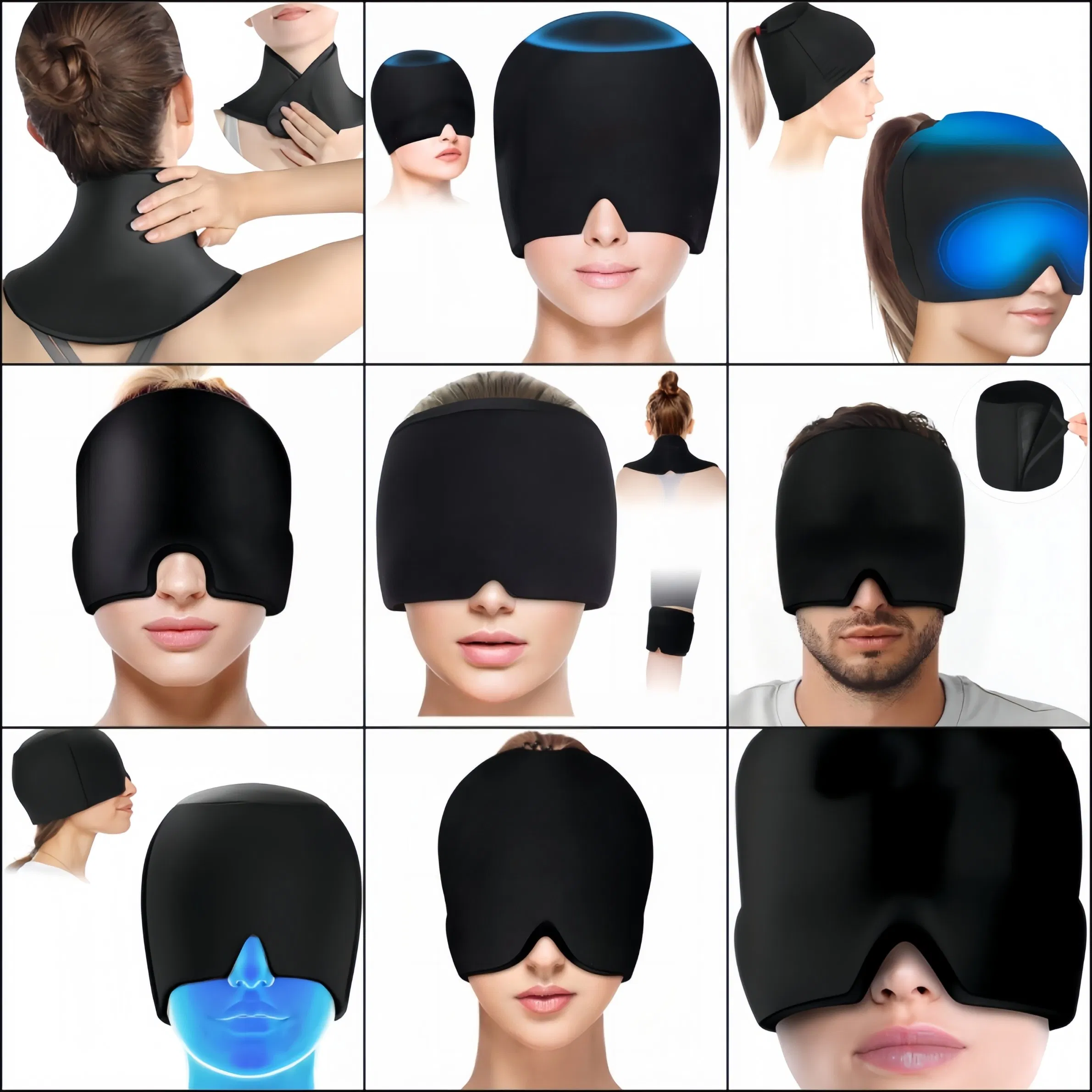 Customized Logo Gel Migraine Hat Gel Ice Headache Pad Cold Gel Cap