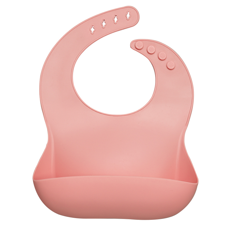 Comfortable Waterproof Reusable Colorful Custom Logo Soft Silicone Baby Bib