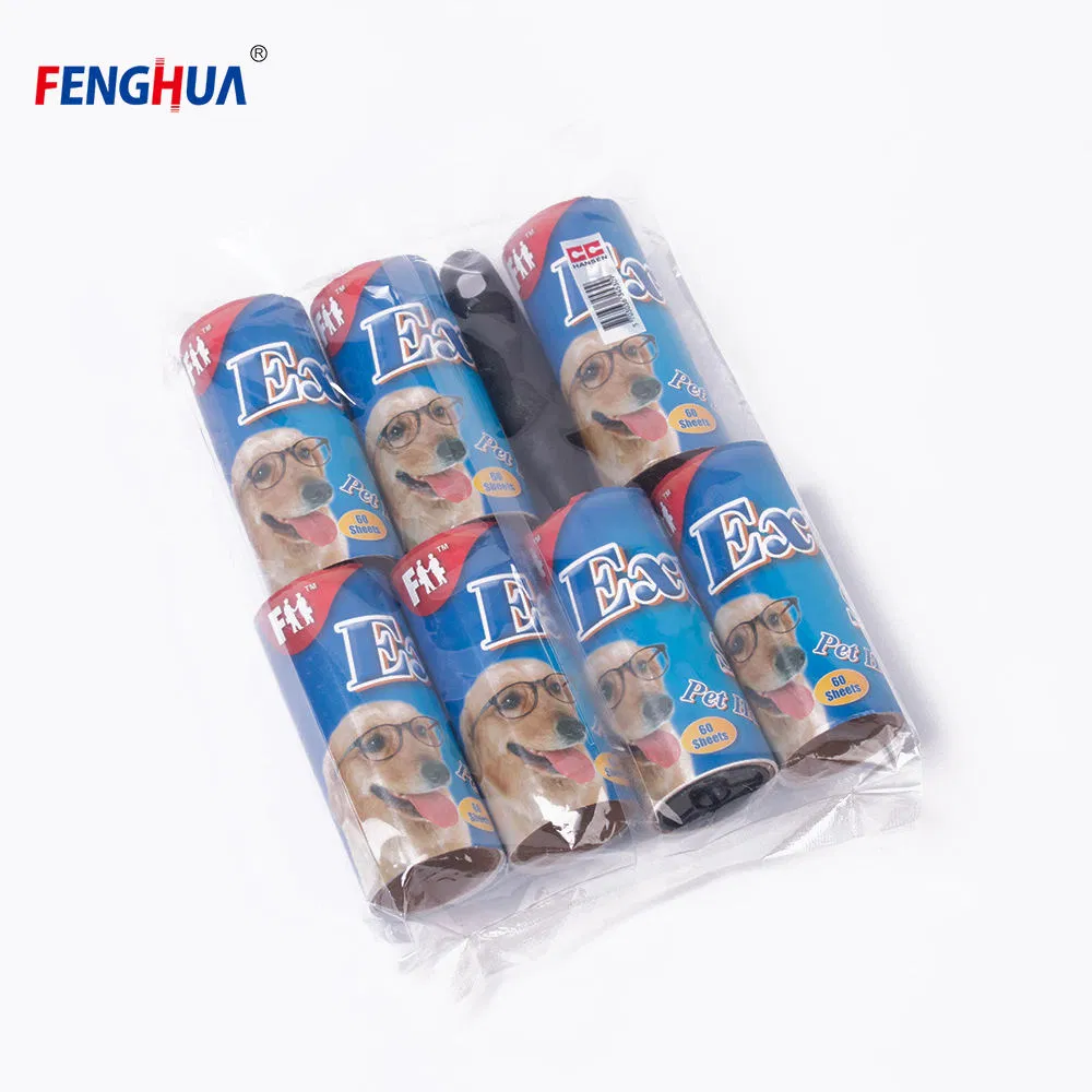 Custom 10cm 30 60 90 100 Sheets Tear Tape Paper Adhesive Pet Cat Dog Hair Remover Clothes Cleaning Sticky Lint Roller Brushes
