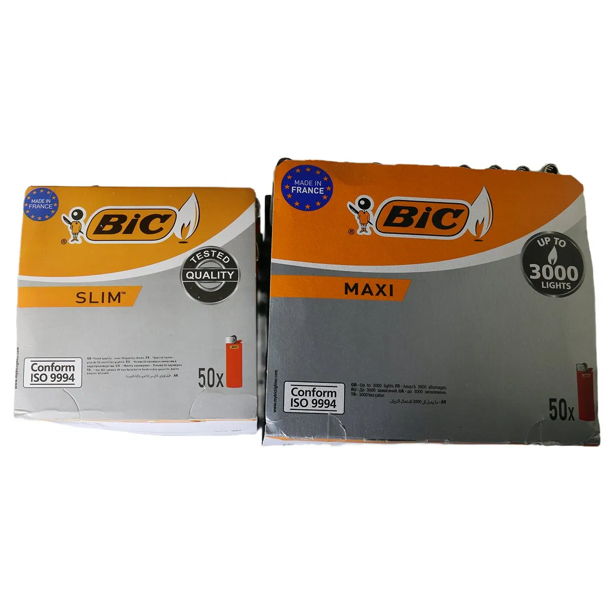 Flint Disposable Lighter Bi-C France J3&J6 Plastic Slim Maxi Lighters