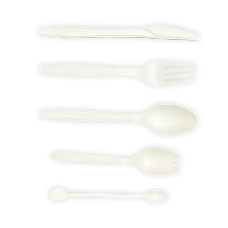 China Factory Eco Food-Grade Disposable Knife, Fork and Spoon Biodegradable Tableware Set