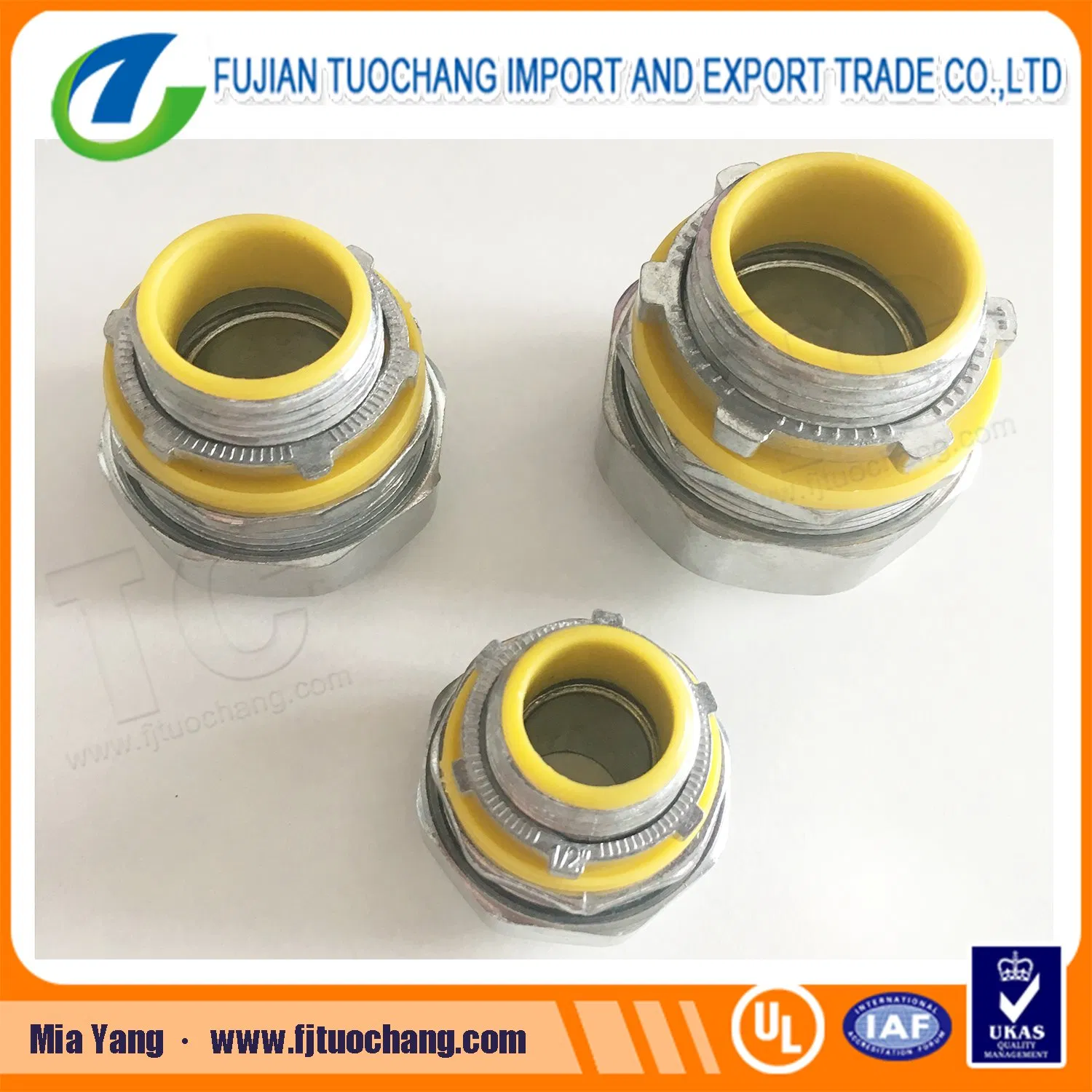 Liquid Tight Flex Straight Connector with PVC Throat