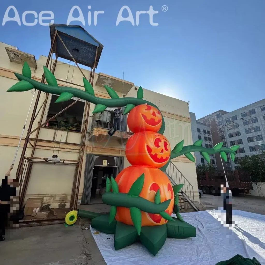 Giant Inflatable Pumpkin Piles with Vine Air Blow Halloween Decoration Props Building Nightclub Advertising Props